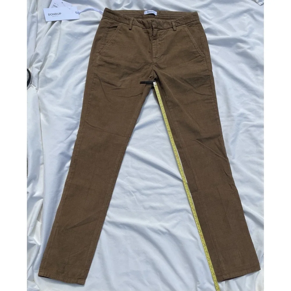 Dondup Gaubert Corduroy Pants Mocha Brown Made in Italy Slim Fit Mens Size 30